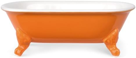 6.5" Mini Clawfoot Bathtub Soap Dish,Bar Soap Holder,Tangerine - Image 5