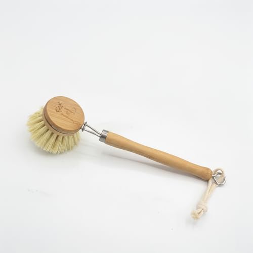 J&L Naturals Bamboo Dish Brush, Long Handle, with 1 Refill Head, 100% Bamboo and Natural Sisal Fibers, for Kitchen Cleaning, Eco-Friendly, Zero-Waste - Image 6