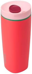 Owala SmoothSip Slider Insulated Stainless Steel Coffee Tumbler, Reusable Iced Coffee Cup, Hot Coffee Travel Mug, BPA Free 20 oz, Pink/Red (Strawberry Fields) - Image 2
