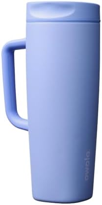 Owala SmoothSip Slider Stainless Steel Insulated Travel Mug with Handle, 100% Leak Proof, For Hot and Cold Drinks, Travel Friendly with Sliding Lock Lid, 24 oz, BPA Free, Leak Proof, Out of the Blue by Unknown