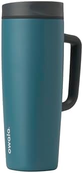 Owala SmoothSip Slider Stainless Steel Insulated Travel Mug with Handle, 100% Leak Proof, For Hot and Cold Drinks, Travel Friendly with Sliding Lock Lid, 24 oz, BPA Free, Leak Proof, High Dive by Unknown