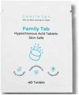 GENTLE SEN Hypochlorous Acid (HOCl) Effervescent Cleaning Tablets - All-Purpose Family Tab Cleans and Deodorizes, Multi-Use No Rinse Cleaner for Household, Baby, Pet, Skin and Face (40 Tablets) by GentleSen