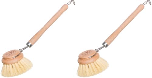 Redecker Dish Brush, Tampico Fiber, 2 Inch Round, Single – Wooden Dish Scrub Brush for Dishes & Cookware, Untreated Beechwood, Made in Germany (Pack of 2) by Redecker