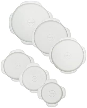W&P Reusable Silicone Stretch Lid, Set of 6 Circular Lids, Dishwasher Safe, Freezer Safe, LFGB/Premium Materials, Microwave Safe, Clear by Unknown