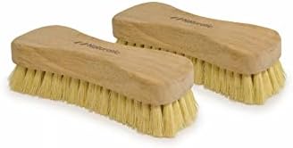 All-Natural Wooden Scrub Brush Set | Eco-Friendly Cleaning Brush Set with Tampico Bristles | Floor Scrub Brush & Shower Scrubber for Bathroom, Tub, Kitchen & Carpet | Sustainable Set – Pack of 2 by Naturolic
