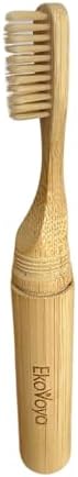Bamboo Screwable Toothbrush with Case, 2-Piece Design, Soft BPA-Free Bristles, Natural Compact Travel Toothbrush for Camping & Daily Use by EcoGoTravelEssentials