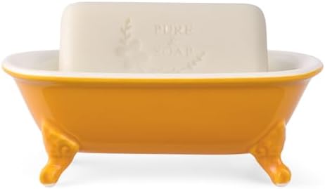 6.5" Mini Clawfoot Bathtub Soap Dish,Bar Soap Holder,Golden Yellow - Image 5