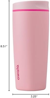 Owala SmoothSip Slider Insulated Stainless Steel Coffee Tumbler, Reusable Iced Cup, Hot Coffee Travel Mug, BPA Free 20 oz, Pink (Pucker Up) (Pack of 8) - Image 6