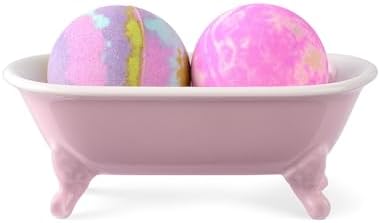 6.5" Ceramic Mini Clawfoot Bathtub Soap Dish,Bar Soap Holder,Pink - Image 2
