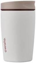 Owala SmoothSip Slider Insulated Stainless Steel Coffee Tumbler, Reusable Iced Coffee Cup, Hot Coffee Travel Mug, BPA Free 12 oz, Vanilla Bean by Unknown