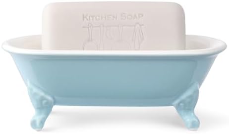 6.5" Mini Clawfoot Bathtub Soap Dish,Bar Soap Holder,Baby Blue - Image 3