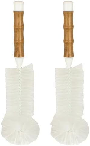 HIC Kitchen Water Bottle Brush, Natural Bamboo with Non-Scratch Bristles, Set of 2 by HIC