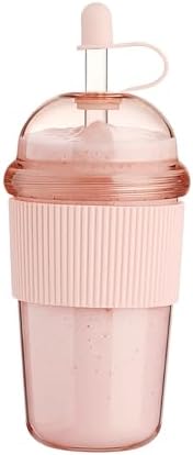 Reusable Iced Coffee Cups with Lids and Straws 17oz, Boba Cup with Straw, Tumbler with Silicone Sleeve for Cold Drinks, Iced Coffee, Bubble Tea - Pink by kuoleopa