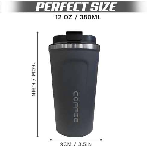 SPLMIFA Travel coffee mugs leak-proof, reusable coffee cups with lids, stainless steel vacuum insulated coffee tumblers, thermal insulation cups for men & women keep drinks hot & cold(2nd-Blue, 12OZ) - Image 4