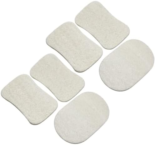 6pcs Natural Loofah Dishwashing Brush Set for Kitchen, Microfiber Scouring Pads with Beige Color, Environmentally Friendly, Effective for Removing Pots, by VINTORKY