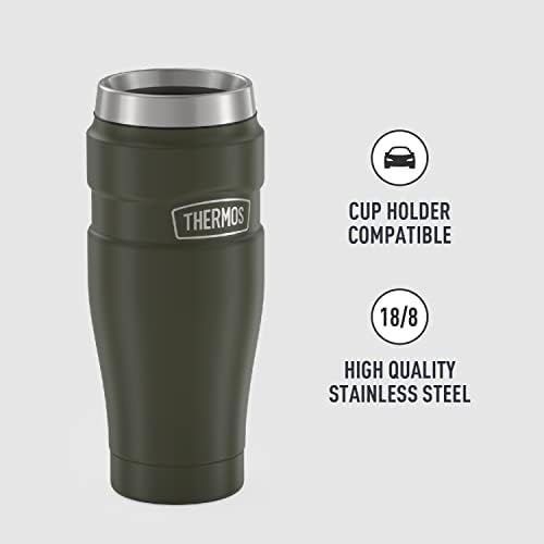 THERMOS Stainless King Vacuum-Insulated Travel Tumbler, 16 Ounce, Army Green (Pack of 4) - Image 4