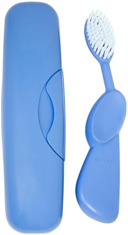 RADIUS Toothbrush Original Big Brush, BPA Free ADA Accepted - Left Hand - Periwinkle Brush with Periwinkle Case by RADIUSCorporation