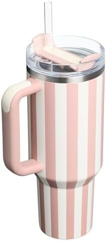 STANLEY Quencher H2.0 Flow State Tumbler, 40 oz, Peach Whip Cabana Gloss - Image 3