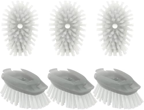 Soap Dispensing Dish Brush Refills, 6 Pack Dish Brush Replacement Head by pamrack