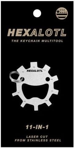 Keychain Multi-Tool | Zootility Tools | Allen Keys, Wrenches, Screwdrivers, Bottle Opener, and MORE. Stainless Steel, MADE IN USA (Hexalotl™ 11-in-1)