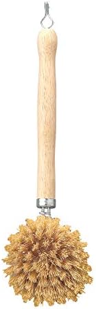 HIC Kitchen Natural Bristle Veggie and Dish Scrub Brush, Non-Scratch Natural Tampico Bristles with Wooden Handle - Image 4