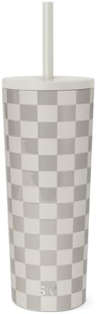 Simple Modern Iced Coffee Tumbler, Insulated | 24oz | Checkered by Unknown