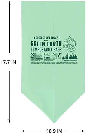 Green Earth Compostable Small Kitchen Food Scrap Trash Bags, Extra Thick 0.71 Mil, Compost Bin Compatible, 3 Gallon, 11.35 Liter, 100-Count, ASTM D6400, BPI (US) & OK Compost Home (EU) Certified - Image 2