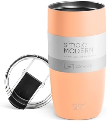 Simple Modern Travel Coffee Mug Tumbler with Flip Lid | Reusable Insulated Stainless Steel Cold Brew Iced Coffee Cup Thermos | Gifts for Women Men Him Her | Voyager Collection | 16oz | Bellini by Unknown