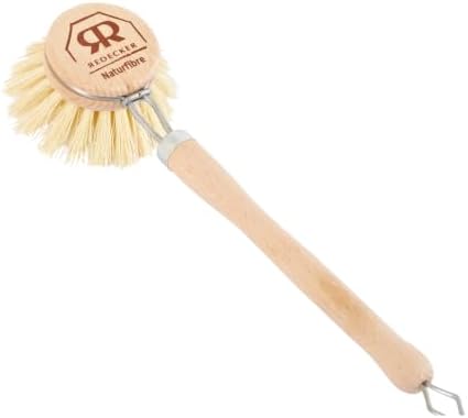 Redecker Dish Brush, Tampico Fiber, 1-1/2 Inch Round, Single – Wooden Dish Scrub Brush for Everyday Cleaning, Untreated Beechwood, Made in Germany by Redecker