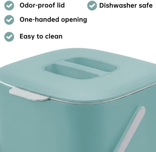 Compost Bin Kitchen, 0.7 Gal Sealed Countertop Compost Bin (Green) - Image 3