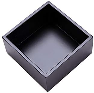Bamboo Organizer Box for Accessories Cosmetic Small Square Drawer Organizer Boxes, Black 4"*4" by Sansnow