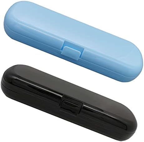 Hovesty 2 Pcs Electric Toothbrush Travel Case, Portable Travel Toothbrush Holder for Electric Toothbrush Set (Blue and Black) by Hovesty