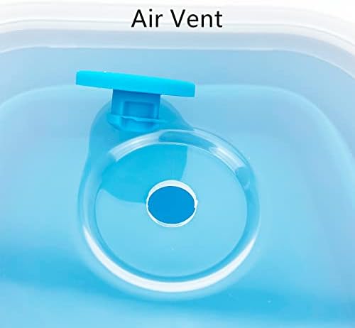 CARTINTS 900ml Collapsible Bowl With Plastic Lid for Camping, Silicone Lunch Container Set Includes Foldable Spoon, Space-Saving Travel Food Container, Microwave Freezer Safe, Blue - Image 6