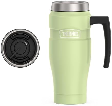 THERMOS Stainless King Travel Mug with Handle, 16oz, Matte Green by Thermos