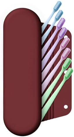 Silicone Electric Toothbrush Travel Case, Manual Toothbrush Travel Cover for Men and Women,Toothbrush Holder for Travel,Gym and More, Fits Most Manual and Electric Toothbrushes - Burgundy - Image 3