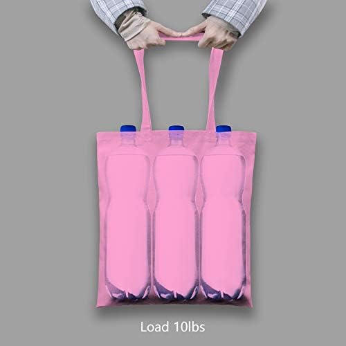 TOPDesign 6-Pack Economical 16"x15" Baby Pink Cotton Tote Bag, Lightweight Medium Reusable Grocery Shopping Cloth Bags, Suitable for DIY, Advertising, Promotion, Gift, Activity - Image 6