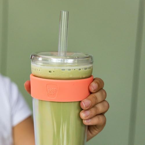 KeepCup Cold Cup - Longplay Double wall Glass Ice Coffee Tumbler with Lid and Straw - 16oz (454ml) - Californian Shrimp - Image 4
