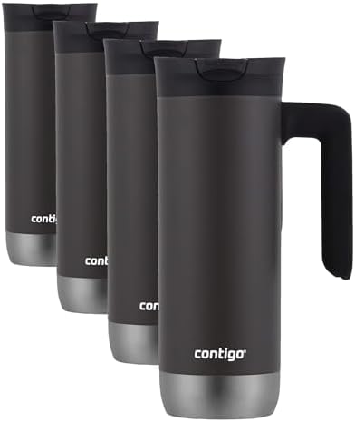 Contigo Superior 2.0 Stainless Steel Travel Mug with Handle with SNAPSEAL Lid,20oz.,(Pack of 4) by Unknown