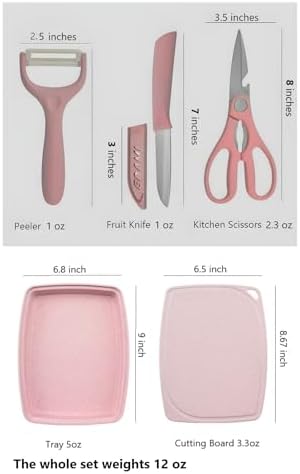 ZeQi 5-in-1 Cutting Board, Knife, Peeler, Scissors and Tray Set/Travel, Camping, Outdoor, Dorms, Small Cutting Boards, BPA Free, Dishwasher Safe, Kitchen Utensils, Gift - Image 2