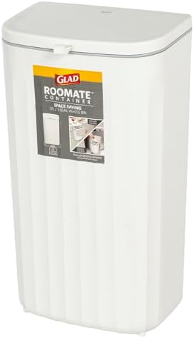 Glad Roomate Under Counter Waste Bin | Space Saving Small Trash Can for Kitchen Cabinet, Bathroom or Office | Dual Lid for Ease of Opening, 12 Liter, White - Image 7