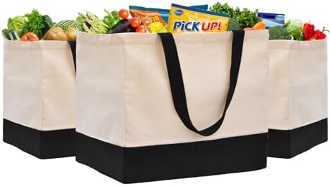 Extra Large Canvas Tote Bag with Pockets, Reusable Grocery Bags Heavy Duty - Image 4
