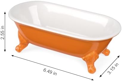 6.5" Mini Clawfoot Bathtub Soap Dish,Bar Soap Holder,Tangerine - Image 4