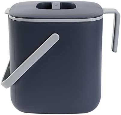 Blue Ginkgo Kitchen Compost Bin, 2.6L Countertop Compost Bin, Dark Grey by BLUEGINKGO