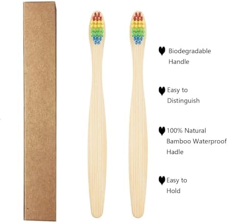 SEVENHEAD Bamboo Toothbrushes Adults & Kids Family Set 6+4 PCS Soft Bristles Wooden Toothbrushes, Natural Biodegradable BPA Free Eco Friendly Toothbrushes Colorful - Image 4