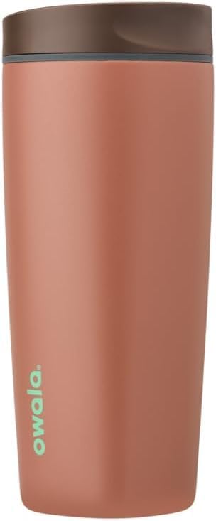 Owala SmoothSip Slider Insulated Stainless Steel Coffee Tumbler, Reusable Iced Coffee Cup, Hot Coffee Travel Mug, BPA Free 20 oz, Cozy Cocoa (Pack of 8) by Unknown