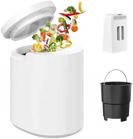 Electric Composter for Kitchen, 3L Food Recycler Composter with Auto-Cleaning/Odor-Free/LED Display/Low Noise, Smart Countertop Compost Bin 4-6H Turn Food Waste into Fertilizer for Home Indoor Use by Yolidhome