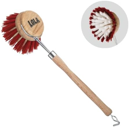 LOLA -The Original - Dishwashing & Vegetable Brush, Hardwood w/Poly Fiber Bristles, Reusable, Sustainable, Has EZ-Grip Handle - 1 Count by LolaProducts