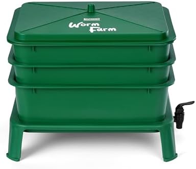 Blütezeit 3-Tray Worm Composter, 32QT Worm Farm with Compost Worms Starter Kit for Indoor & Outdoor, Worm Composting Bin for Recycling Food Waste (Green) - Image 2