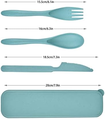 4 Sets Travel Utensils with Case, Reusable Cutlery Set for Lunch Box - Image 2