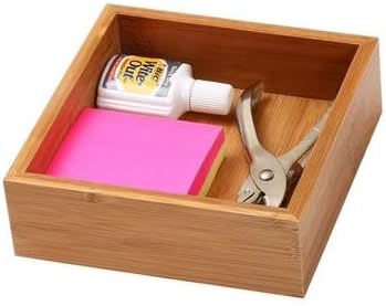 YBM Home Bamboo Drawer Organizer Storage Box for Kitchen Drawer, Junk Drawer, Office, Bedroom, Children Room, Craft, Sewing, and Bathroom, 6x6x2 Inch 324 - Image 2